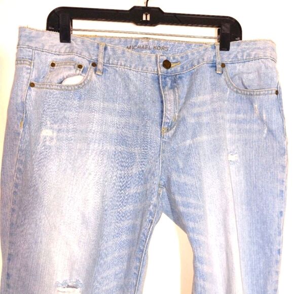 Michael Kors Women's Distressed Light Wash Bootcut Jeans Size 14 EUC - Picture 6 of 9